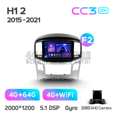 Штатна магнітола Teyes CC3 4+64 Gb Hyundai H1 II 2 TQ 2015-2021 (F2) 9" 2k