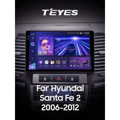 Штатна магнітола Teyes CC3 4+64 Gb Hyundai Santa Fe 2 2006-2012 9" 2k