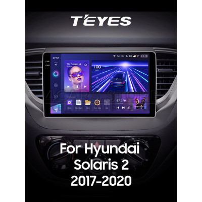 Штатная магнитола Teyes CC3 4+64 Gb Hyundai Solaris 2 2017-2020 (A) 9" 2k