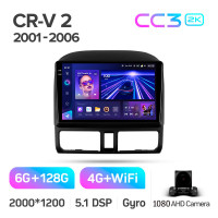 Штатная магнитола Teyes CC3 6+128 Gb Honda CR-V 2 CRV 2001-2006 9" 2k