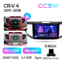 Штатна магнітола Teyes CC3 6+128 Gb Honda CR-V CRV 4 RM RE (9 inch) 2011-2018 (A) 9" 2k
