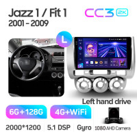 Штатная магнитола Teyes CC3 6+128 Gb Honda Jazz 1 GD Fit 1 2001 - 2009 9" 2k