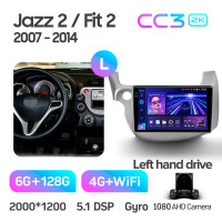 Штатная магнитола Teyes CC3 6+128 Gb Honda Jazz 2 GG Fit 2 GE 2007 - 2014 10" 2k