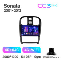 Штатна магнітола Teyes CC3 4+64 Gb Hyundai Sonata EF 2001-2012 9" 2k