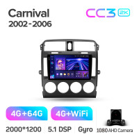 Штатная магнитола Teyes CC3 4+64 Gb Kia Carnival UP GQ 2002-2006 9" 2k