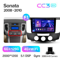 Штатная магнитола Teyes CC3 6+128 Gb Hyundai Sonata NF 2008-2010 (F1) 9" 2k