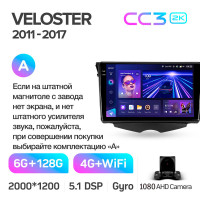 Штатная магнитола Teyes CC3 6+128 Gb Hyundai Veloster FS 2011 - 2017 (A) 9" 2k