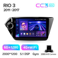Штатная магнитола Teyes CC3 6+128 Gb Kia RIO 3 2011-2017 9" 2k