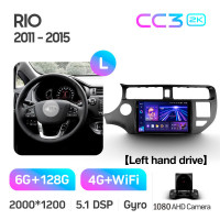Штатная магнитола Teyes CC3 6+128 Gb Kia RIO 4 K3 2011-2015 9" 2k