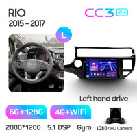 Штатная магнитола Teyes CC3 6+128 Gb Kia RIO 4 K3 2015-2017 9" 2k