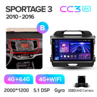 Штатная магнитола Teyes CC3 4+64 Gb Kia Sportage 3 SL 2010-2016 (B) 9" 2k