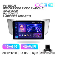 Штатная магнитола Teyes CC3 4+64 Gb RX300 RX330 RX350 RX400H Toyota harrier 2003-2009 9"