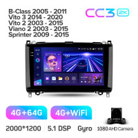 Штатная магнитола Teyes CC3 4+64 Gb Mercedes-Benz B-Class T245 2005-2011 Vito 3 W447 2014-2020 Vito 2 Viano 2 W639 2003-2015 Sprinter 2009-2015 9" 2
