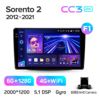 Штатная магнитола Teyes CC3 6+128 Gb Kia Sorento 2 II XM 2012 - 2021 (F1) 9" 2k