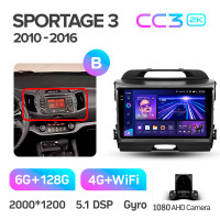 Штатная магнитола Teyes CC3 6+128 Gb Kia Sportage 3 SL 2010-2016 (B) 9" 2k