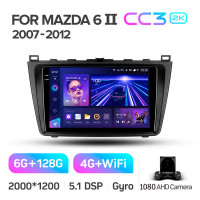 Штатная магнитола Teyes CC3 6+128 Gb Mazda 6 2 GH 2007-2012 9" 2k