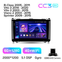 Штатная магнитола Teyes CC3 6+128 Gb Mercedes-Benz B-Class T245 2005-2011 Vito 3 W447 2014-2020 Vito 2 Viano 2 W639 2003-2015 Sprinter 2009-2015 9"