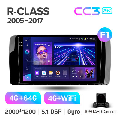Штатная магнитола Teyes CC3 4+64 Gb Mercedes Benz R-Class W251 R280 R300 R320 2005-2017 (F1) 9" 2k