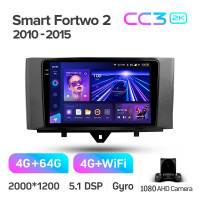 Штатная магнитола Teyes CC3 4+64 Gb Mercedes Benz Smart Fortwo 2 2010-2015 (F1) 9" 2k