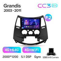 Штатная магнитола Teyes CC3 4+64 Gb Mitsubishi Grandis 1 2003-2011 (F2) 9" 2k