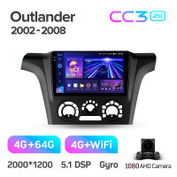 Штатная магнитола Teyes CC3 4+64 Gb Mitsubishi Outlander 1 2002-2008 (F1) 9" 2k