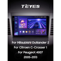 Штатная магнитола Teyes CC3 4+64 Gb Mitsubishi Outlander 2 CW0W 2005-2013 / Citroen C-Crosser 1 2007-2013 / Peugeot 4007 2007-2012 (A) 9" 2k