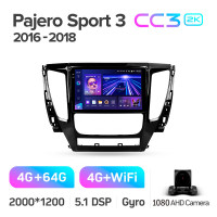 Штатная магнитола Teyes CC3 4+64 Gb Mitsubishi Pajero Sport 3 2016-2018 9" 2k