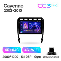 Штатная магнитола Teyes CC3 4+64 Gb Porsche Cayenne I 1 9PA 2002-2010 9" 2k (L1)