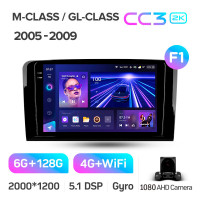 Штатная магнитола Teyes CC3 6+128 Gb Mercedes Benz ML GL ML350 GL320 X164 2005-2009 (F1) 9" 2k