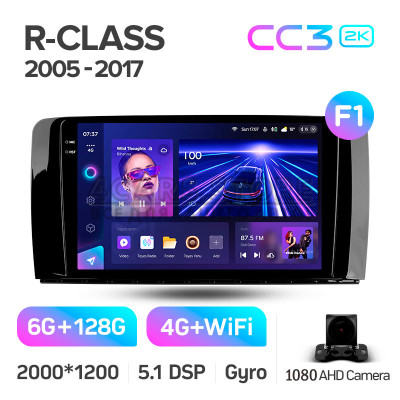 Штатна магнітола Teyes CC3 6+128 Gb Mercedes Benz R-Class W251 R280 R300 R320 2005-2017 (F1) 9" 2k