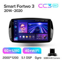 Штатная магнитола Teyes CC3 6+128 Gb Mercedes Benz Smart Fortwo 3 C453 A453 W453 2014-2020 9" 2k (L1)