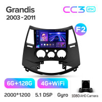 Штатная магнитола Teyes CC3 6+128 Gb Mitsubishi Grandis 1 2003-2011 (F2) 9" 2k