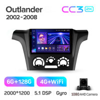 Штатна магнітола Teyes CC3 6+128 Gb Mitsubishi Outlander 1 2002-2008 (F1) 9" 2k