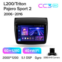 Штатна магнітола Teyes CC3 6+128 Gb Mitsubishi Pajero Sport 2 L200 Triton 2008-2016 9" 2k