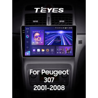 Штатна магнітола Teyes CC3 6+128 Gb Peugeot 307 1 2001-2008 9" 2k