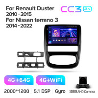 Штатная магнитола Teyes CC3 4+64 Gb Renault Duster 1 2010-2015 For Nissan terrano 3 2014-2022 9" 2k