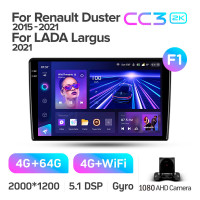 Штатная магнитола Teyes CC3 4+64 Gb Renault Duster (F1) 2015-2021 / LADA Largus I 1 2021 9" 2k (L1)