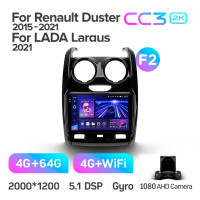Штатная магнитола Teyes CC3 4+64 Gb Renault Duster (F2) 2015-2021 / LADA Largus 2021 9" 2k (L1)