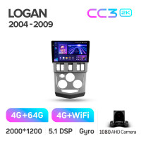 Штатная магнитола Teyes CC3 4+64 Gb Renault Logan 1 2004-2009 9" 2k