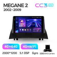 Штатная магнитола Teyes CC3 4+64 Gb Renault Megane 2 2002-2009 9" 2k