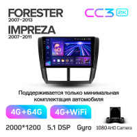 Штатная магнитола Teyes CC3 4+64 Gb Subaru Forester 3 SH 2007-2013 For Subaru Impreza GH GE 2007-2011