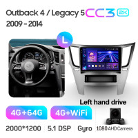 Штатная магнитола Teyes CC3 4+64 Gb Subaru Outback 4 Legacy 5 2009-2014 9" 2k
