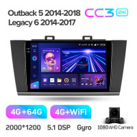 Штатная магнитола Teyes CC3 4+64 Gb Subaru Outback 5 2014-2018 Legacy 6 2014-2017 9" 2k (L1)