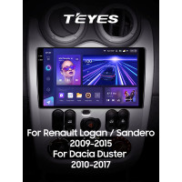 Штатная магнитола Teyes CC3 6+128 Gb Renault Logan 1 Sandero For Dacia Duster 2009-2017 9" 2k