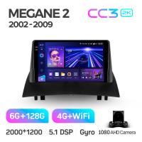 Штатная магнитола Teyes CC3 6+128 Gb Renault Megane 2 2002-2009 9" 2k