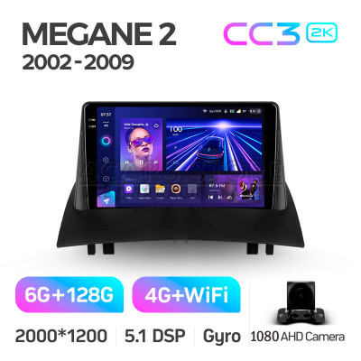 Штатная магнитола Teyes CC3 6+128 Gb Renault Megane 2 2002-2009 9" 2k Штатная магнитола Teyes CC3 6+128 Gb Renault Megane 2 2002-2009 9" 2k