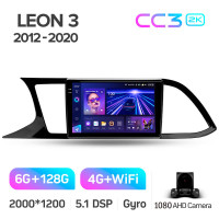 Штатная магнитола Teyes CC3 6+128 Gb Seat Leon 3 2012-2020 (F3) 9" 2k