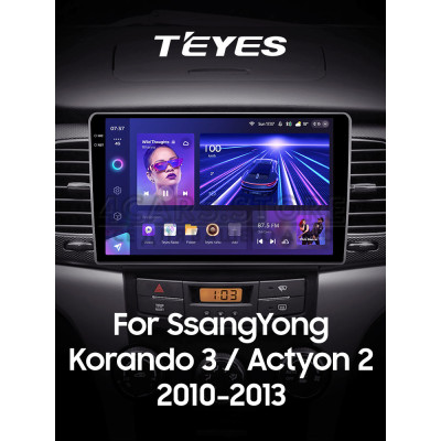 Штатная магнитола Teyes CC3 6+128 Gb SsangYong Korando 3 Actyon 2 2010-2013 9" 2k