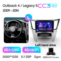 Штатна магнітола Teyes CC3 6+128 Gb Subaru Outback 4 Legacy 5 2009-2014 9" 2k