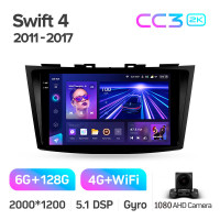 Штатная магнитола Teyes CC3 6+128 Gb Suzuki Swift 4 2011-2017 9" 2k